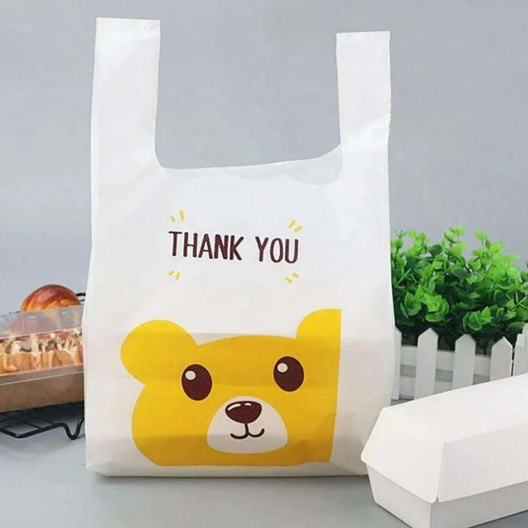 Take Out Bag Disposable Plastic Bag Factory Price Oem Hdpe Food Shopping Plastic Customized Thank You Printing Pe Carton Packing