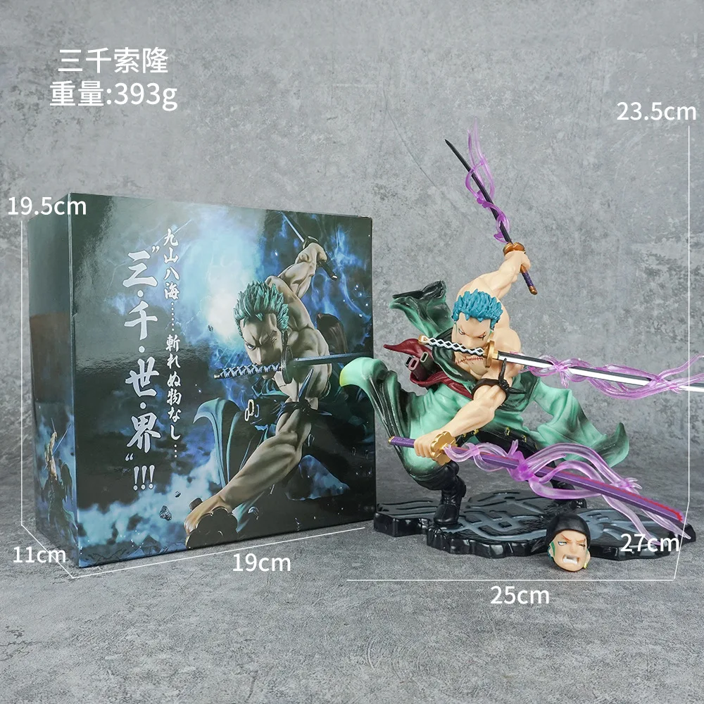 Лидер продаж аниме фигурка Roronoa Zoro с тремя ножами модель из ПВХ Высококачественная игрушка в коробке упаковка хорошая коллекция