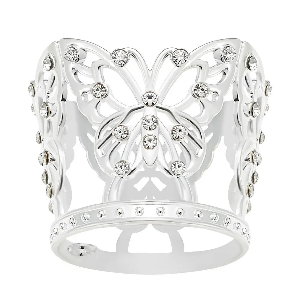 QS New cross-border flower decoration Butterfly Crown beautifully designed Alloy birthday party cake small crown decoration