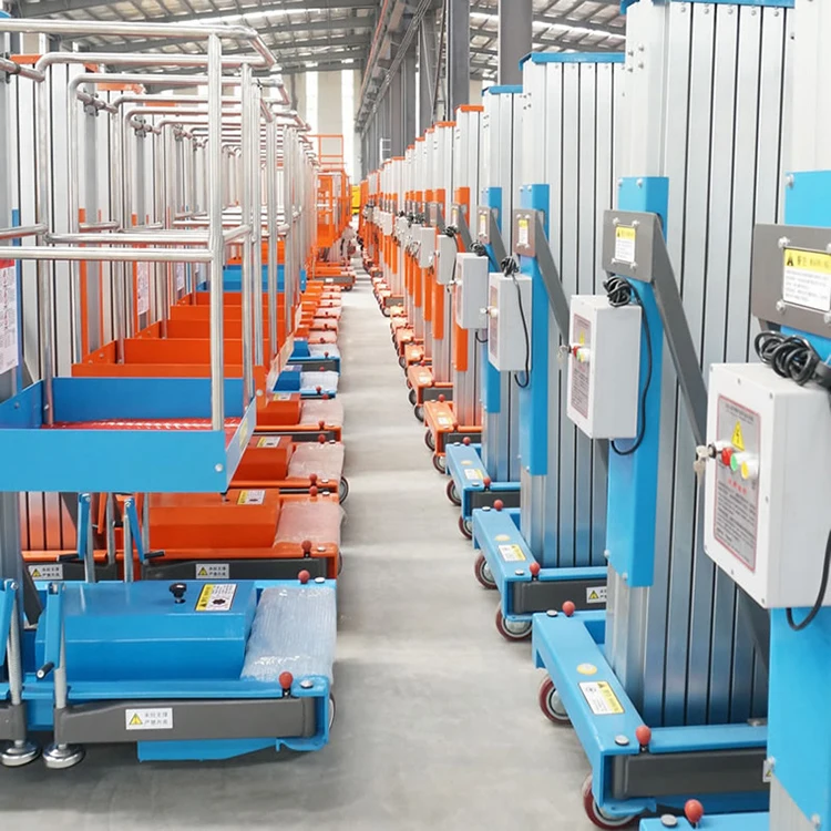 Portable Vertical Hydraulic Ladder Aluminum Alloy 4-24m Single Double Mast Electric Man Lift Mast lift Small Lift