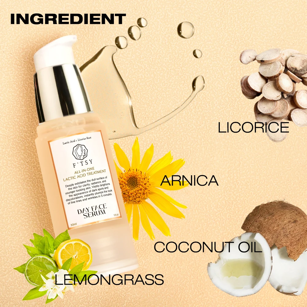 Vegan Lactic Acid Face Serum Whitening Anti-Wrinkle Liquid Lactobionic Acid Skin Wrinkle Reduction