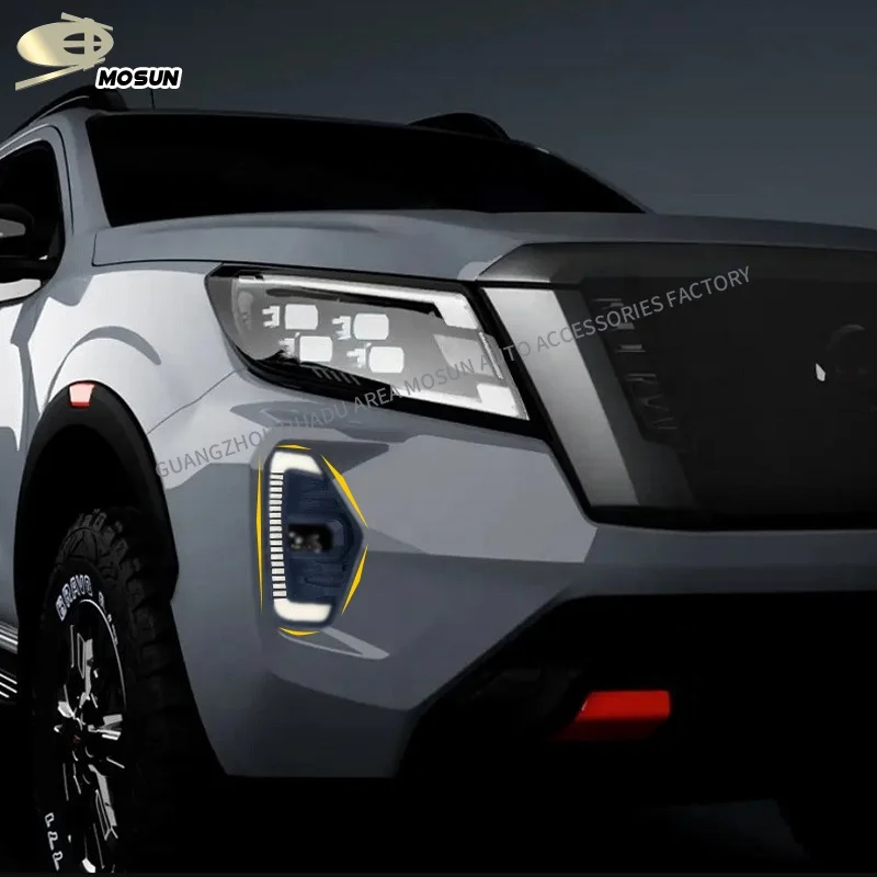 DRL daytime running light For NAVARA D23 2020+ Fog lamp Fog light with LED Flow Signal Lights