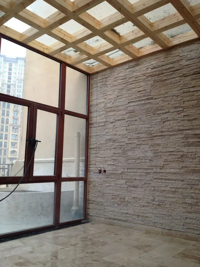 SHIHUI High Quality Split Surface Travertine Culture Stone Tiles Natural Exterior Wall Veneer for Outdoor Wall Cladding