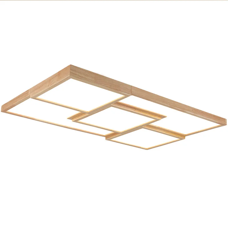 New Chinese Real Wood LED Ceiling Lights for Living Room Bedroom Hall Lobby Room Wooden Lamps Indoor Lighting Fixture