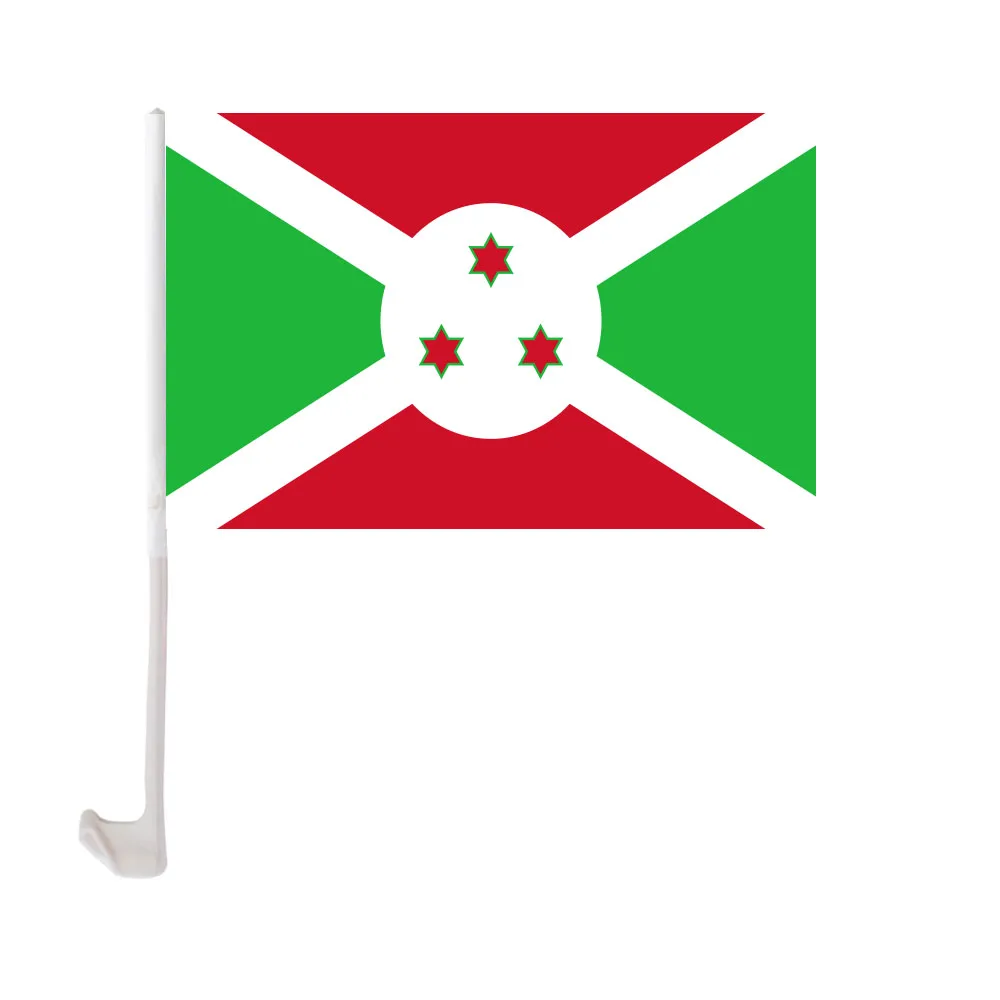 12x18 Inches Polyester Printing Custom Burkina Faso Car Window Flag With Holder