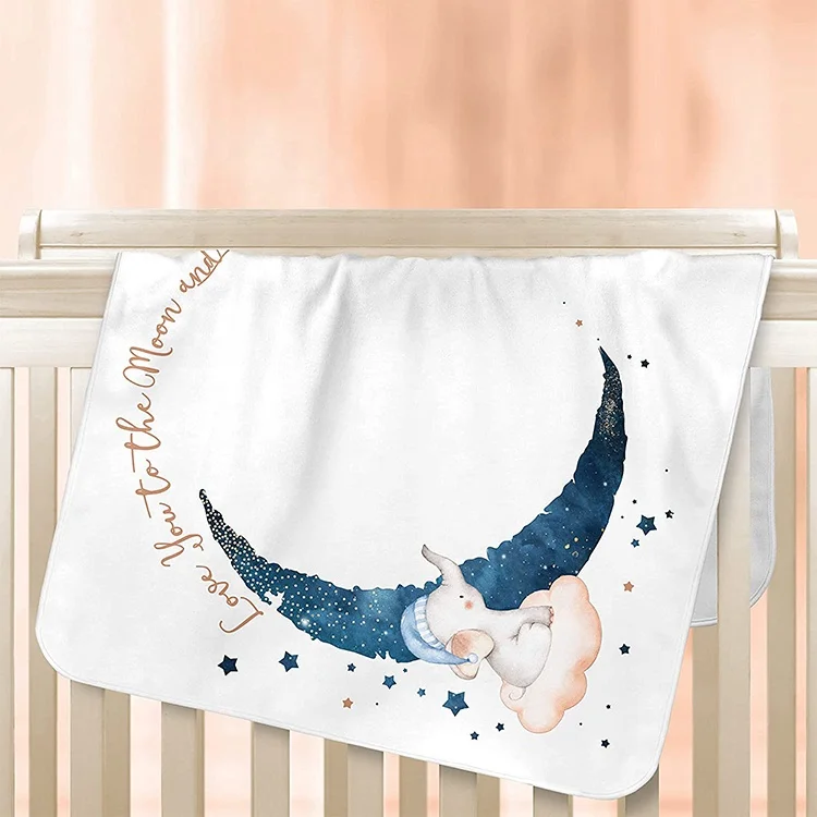 Printed fleece baby month blanket milestone baby blankets for newborns