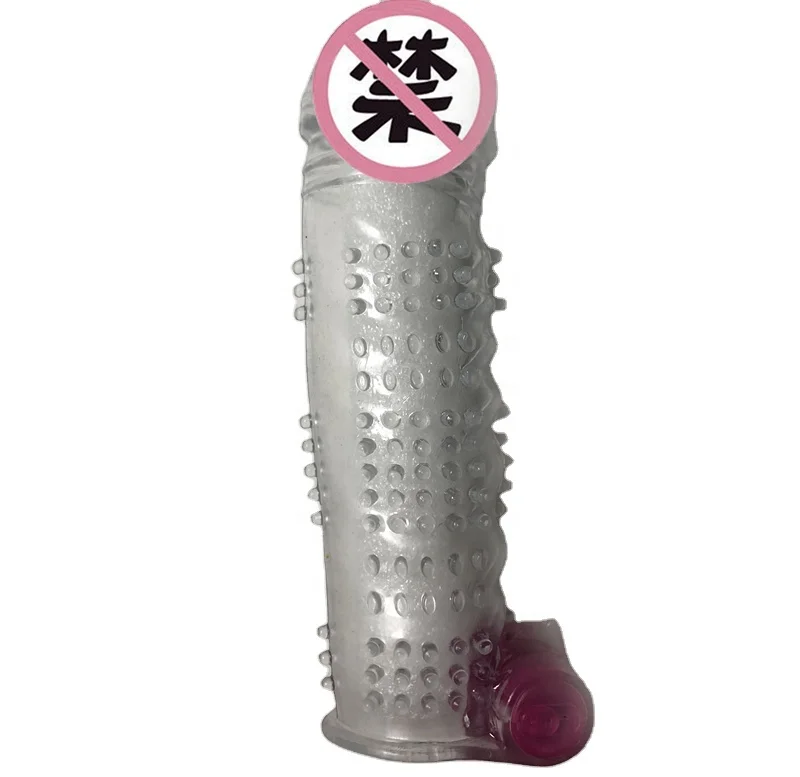 Adult sex products vibrating crystal long dick condom male condom penis condom sexy OEM