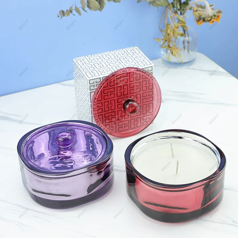 Luxury Glass Candle Jar For Soy Wax Scented Candles Christmas Gift Glass Jar Aromatherapy Candle holder