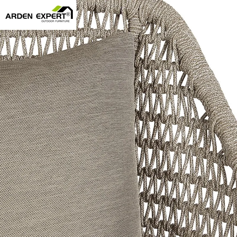 Garden Furniture Andria Pallazo Taupe Fabric Outdoor Lounge Chair Aluminum One Seat Sofa Hotel Balcony