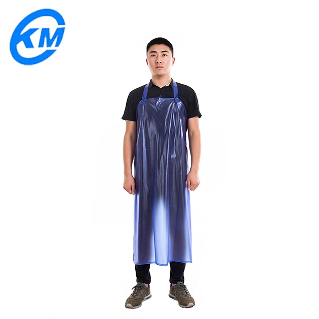 Black color custom logo oil proof chef PVC apron butcher waterproof plastic apron for man