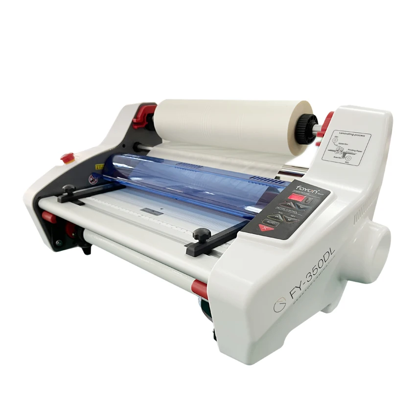 W379 China Laminator FY 350DL Mini Automatic Cold and Hot Double Side Roll Laminating Machine