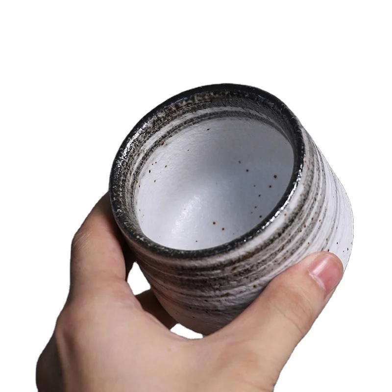 JIXI Japanese Style Big Capacity Ceramic Tea Cup Porcelain Teacups Chinese Kung Fu Cup