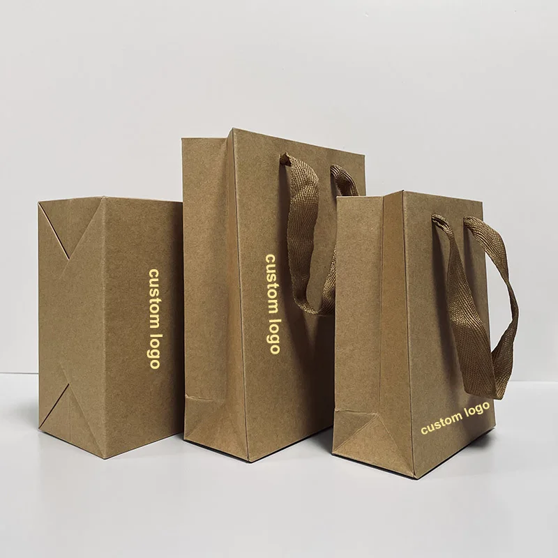 Custom print with your own logo Luxury store gift bag shopping clothing small jewelry pouch packaging burgundy paper bags