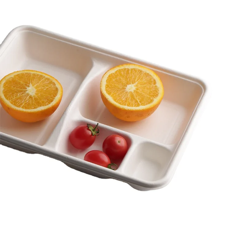 Индивидуальный Логотип, допустимый одноразовый лоток из бамбуковой целлюлозы, биоразлагаемый лоток для тарелок