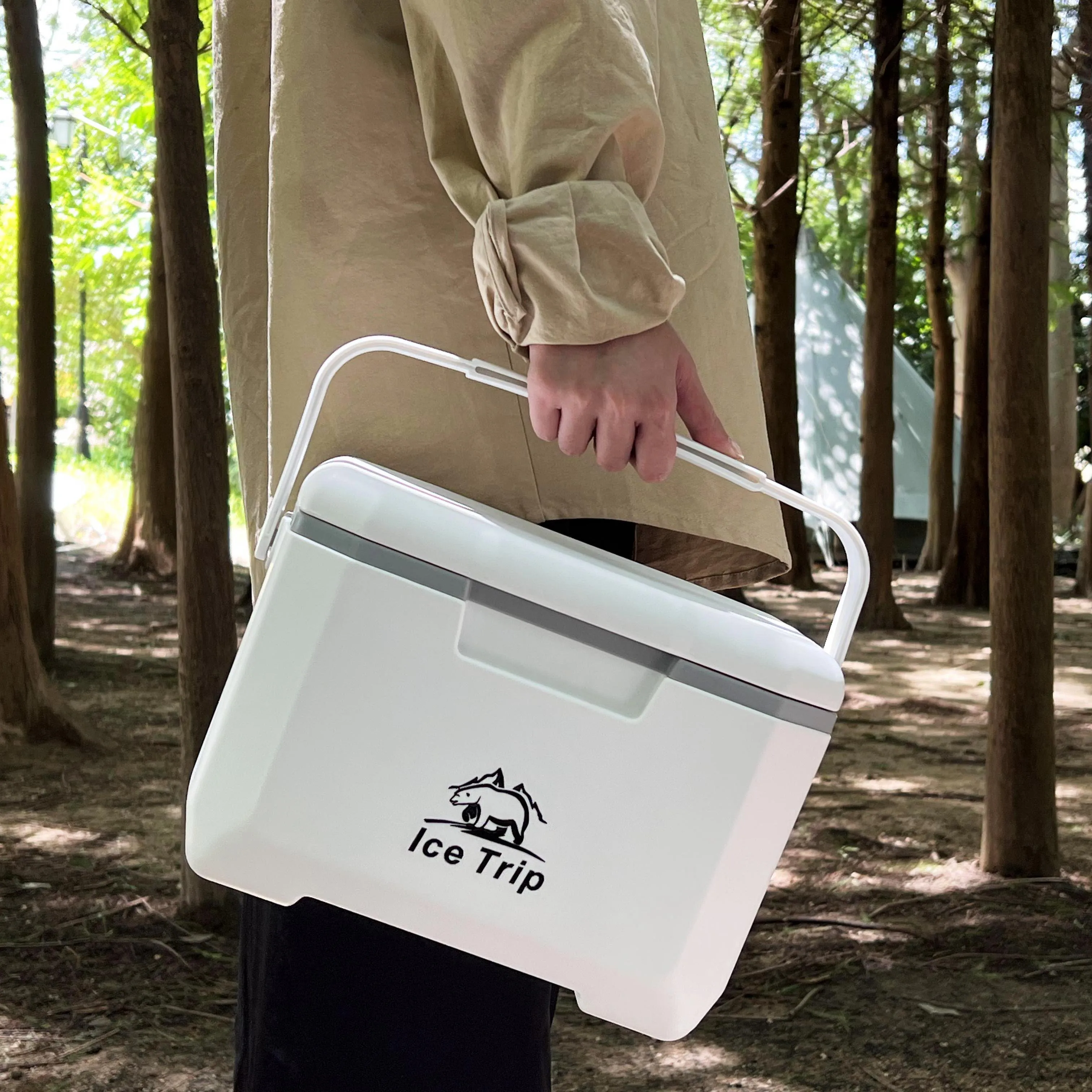 Outdoor camping picnic equipment 6L ice cooler box with dry box injection chilly bin cooler box for food storage