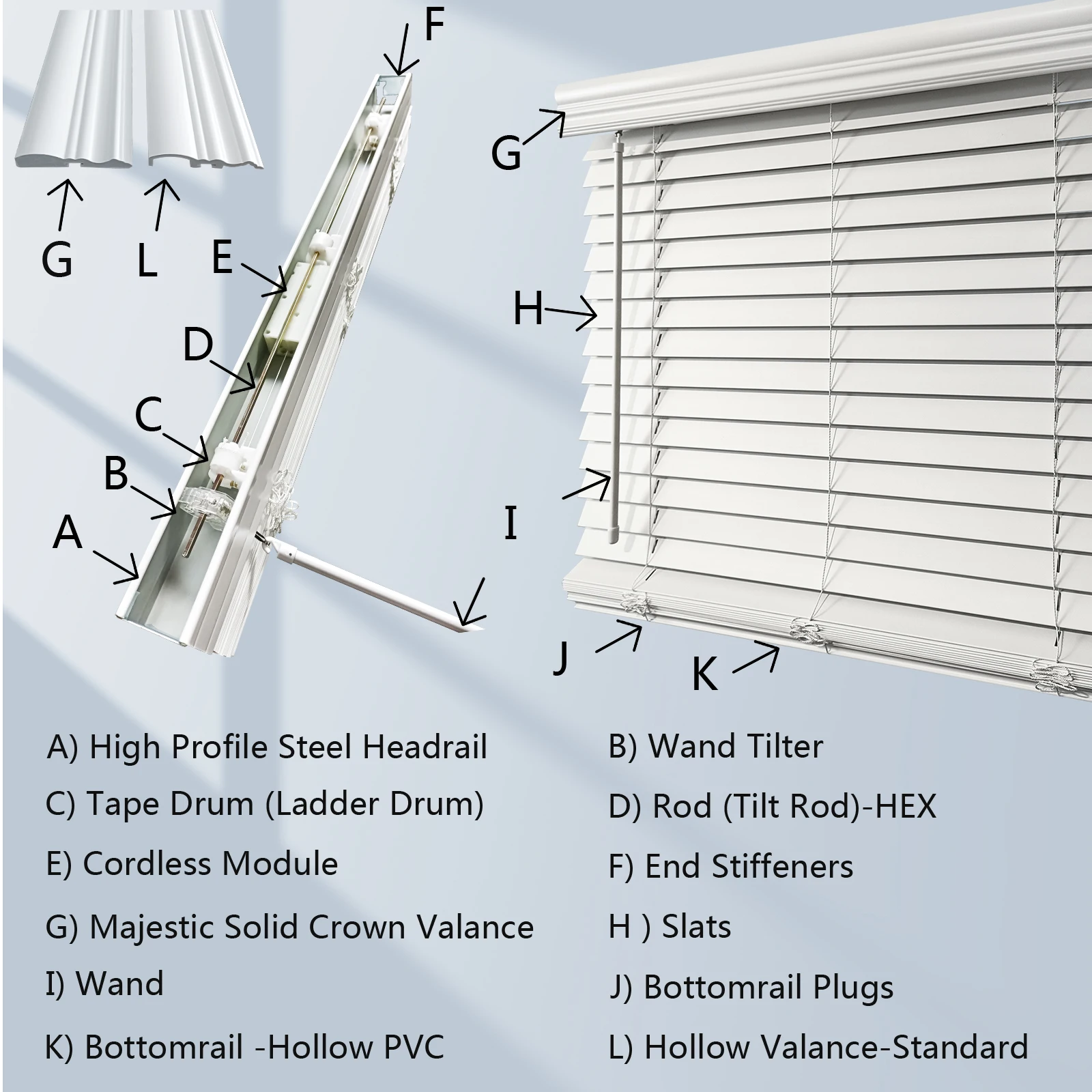 2-Inch Cordless Wood Faux Venetian Blinds Manual