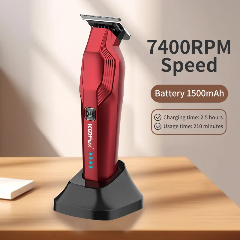 Koofex Factory Price New Model Baber Trimmer High Speed Motor T-shaped Blade 7400rpm Hair Trimmer