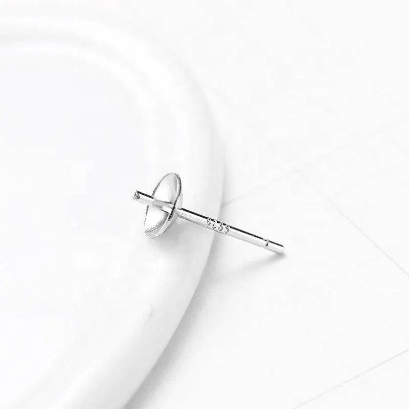 Wholesale Custom 925 Sterling Silver Jewelry Pearl Earring Stud Accessories for Pearl Earrings Making
