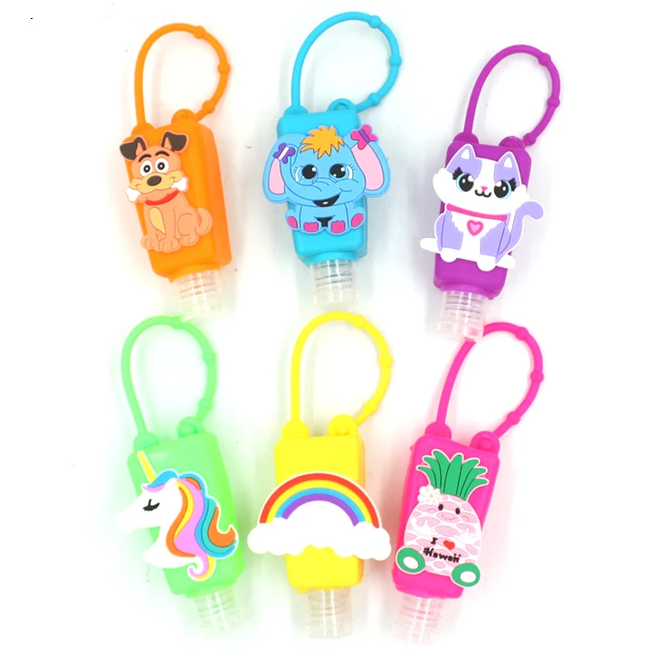 Kids Portable Empty Travel Bottles Hand Sanitizer Holder Cute  1 oz Leak Proof Refillable silicon hand sanitizer bottle holder