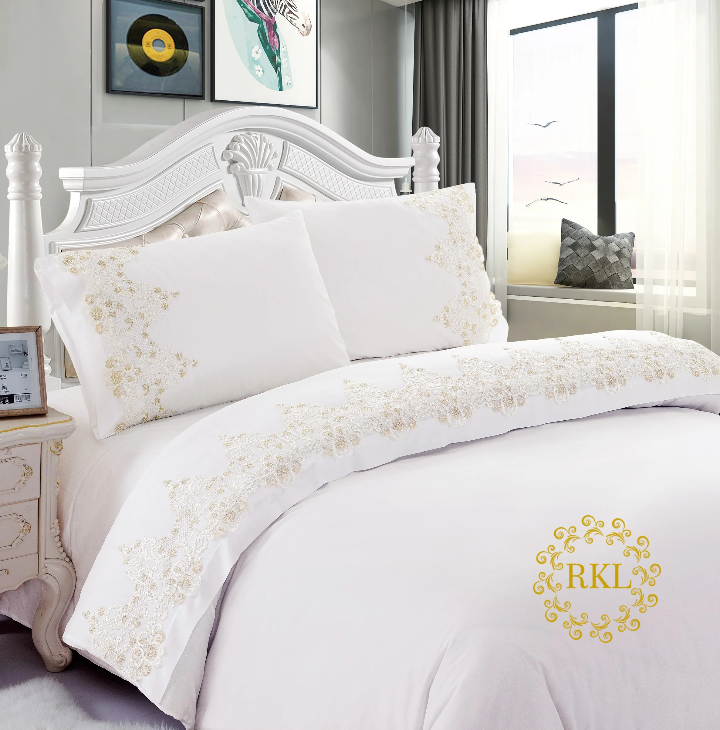 egyptian cotton plain luxury 100% cotton bed sheet bedding set sheet sets bedding wholesale