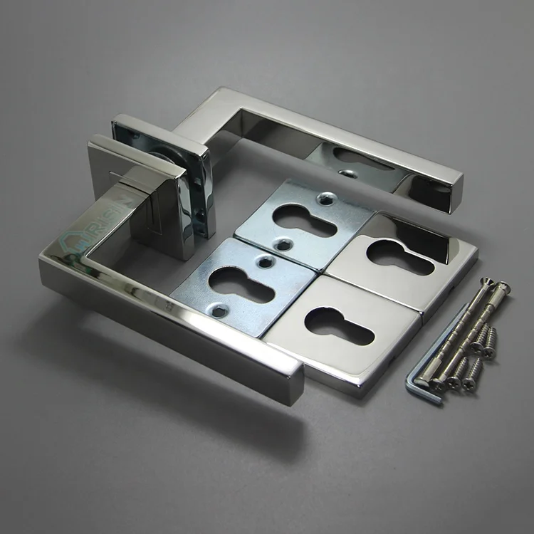 Полированная отделка нержавеющая сталь твердая Рычажная дверная ручка на квадратной розовой