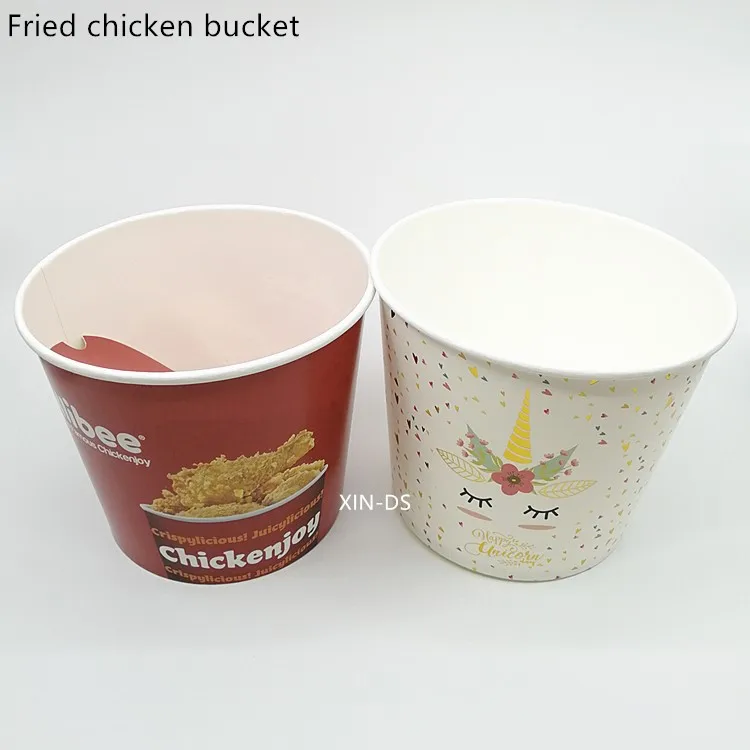 
64/ 85/120/130//150/170oz Take away paper fried chicken bucket / box with llid 