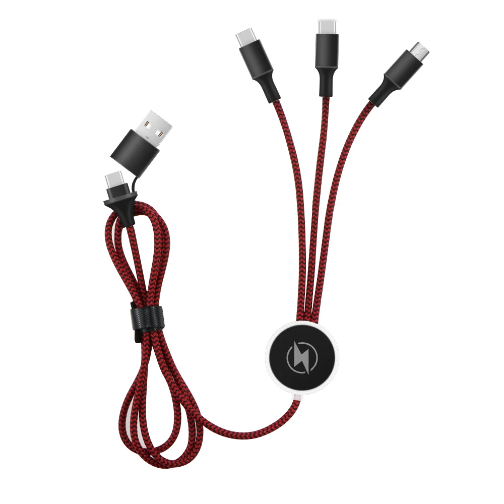 Заводская цена 1 2 м 5 в светодиодный логотип многофункциональный USB-кабель для зарядки мобильного телефона зарядный кабель Micro USB iPhone и USB-C