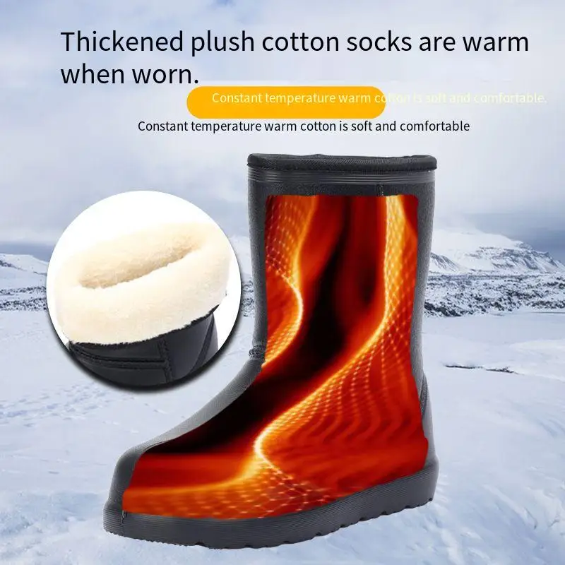 Eva Rain Boots With Cotton Rubber Winter Shoes Non-Slip Fishing Water Shoes And Labor Protection Rain Boots