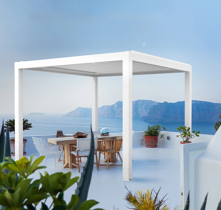 CHINA Custom Aluminium Pergola System With Sliding Canopy