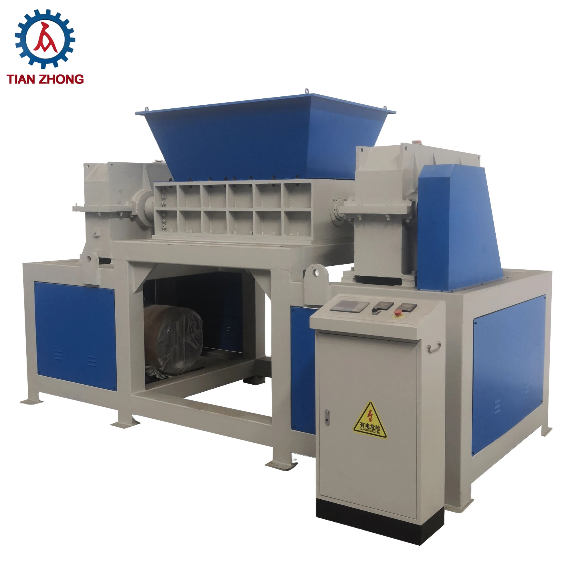 Industrial scrap iron and copper crushers aluminum recycling machines car crushers and dual-shaft metal shredders