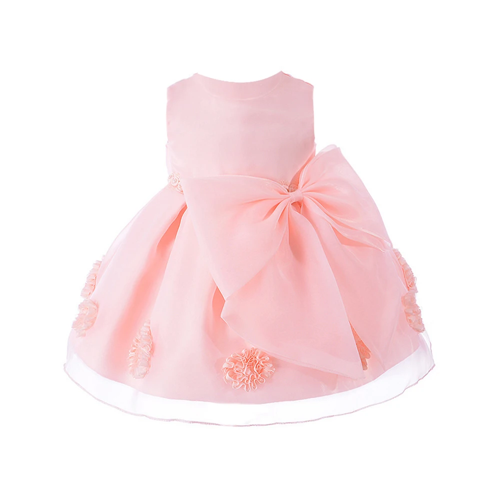 
Mudkingdom Baby Tulle Flower Dress with Elegant Bow Girl Pageant Dress Baby Evening Frock Girl Party Outfit Kid Luxury Ball Gown 