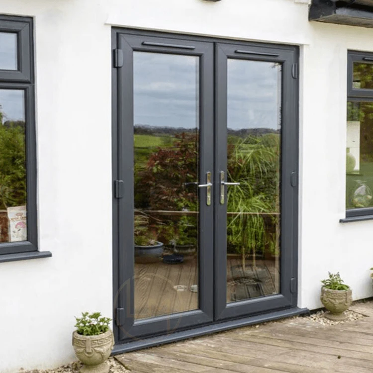 NFRC American standard Thermal Break Aluminum Swing Door For House Tempered Glass Aluminum Exterior Casement Door