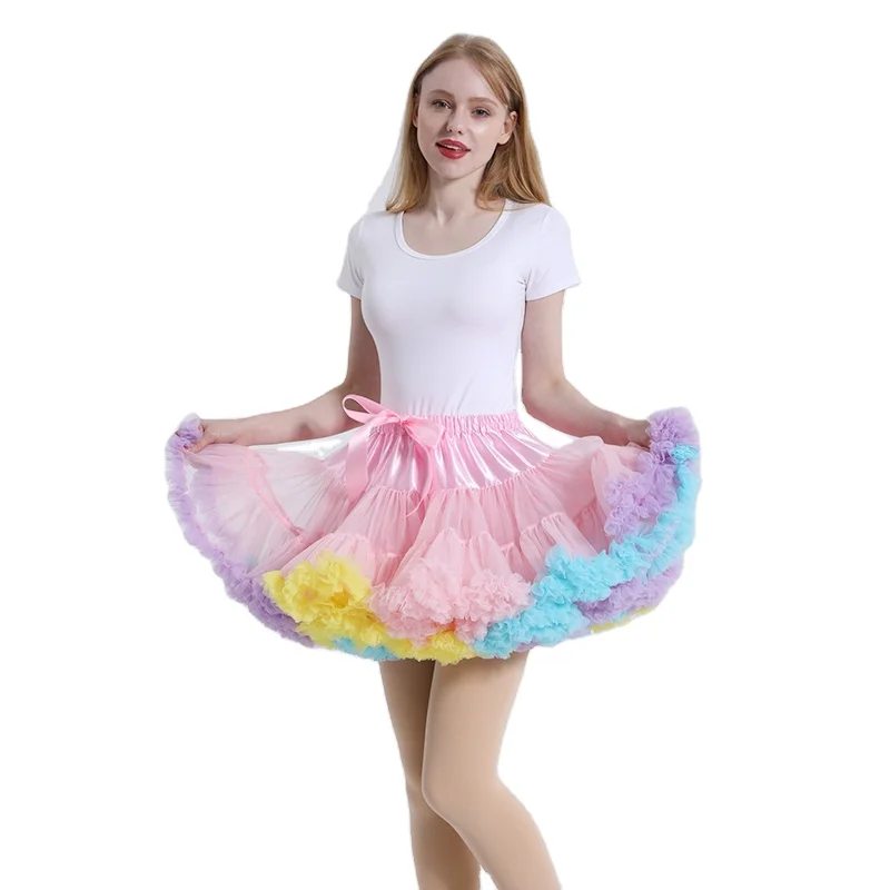 Hign quality factory direct rainbow girl adults ball gown tutu skirts for women tulle