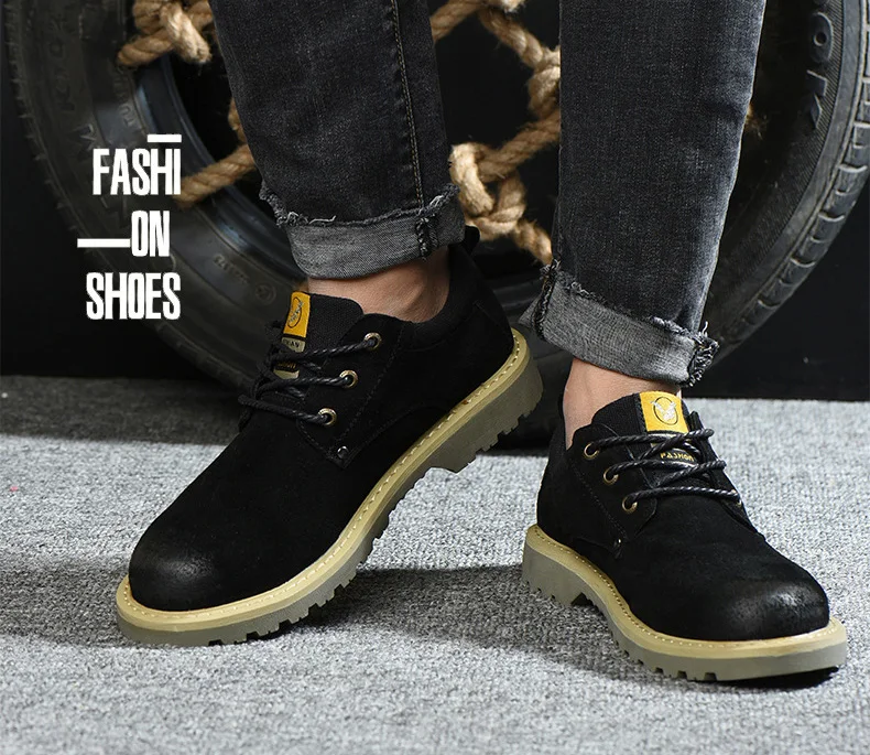 Rubber Sole Wear Resistant Black/Brown Men Casual Working Boot Industrial Safety Shoes