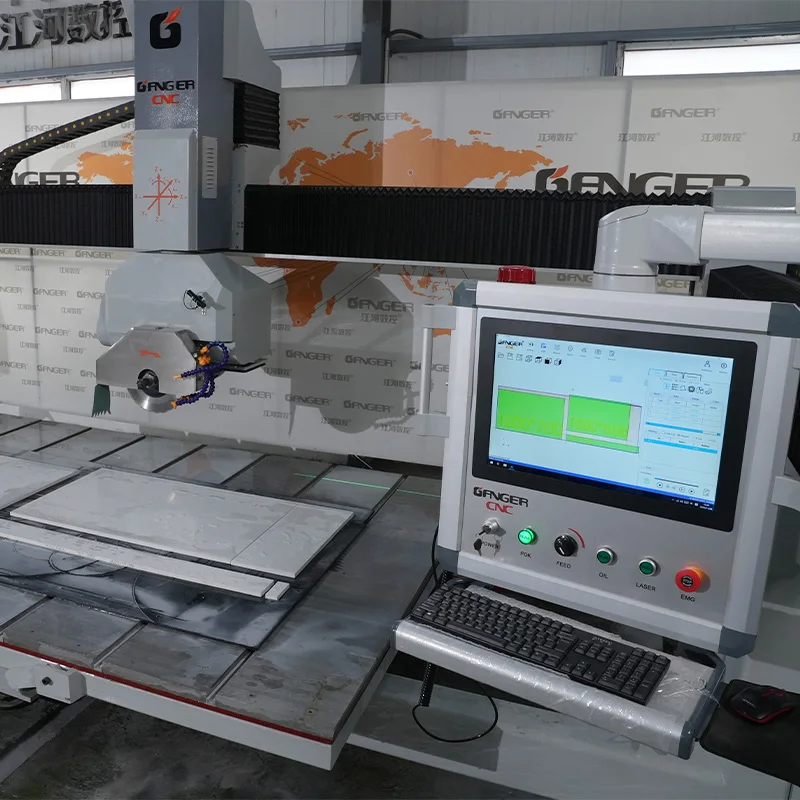Professional intelligent CAM software automatic 5 axis CNC marble granite natural stone tile cutting machine