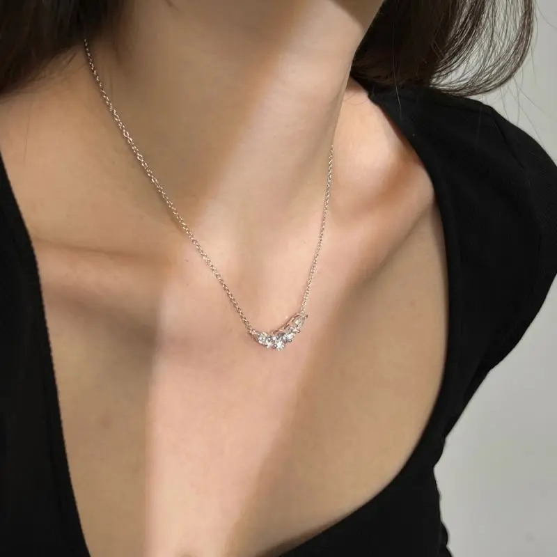 Dylam New Style Popular Customize S925 Sterling Silver Necklace Cubic Zircon Diamond 18K Gold Plated Necklaces For Women Chains