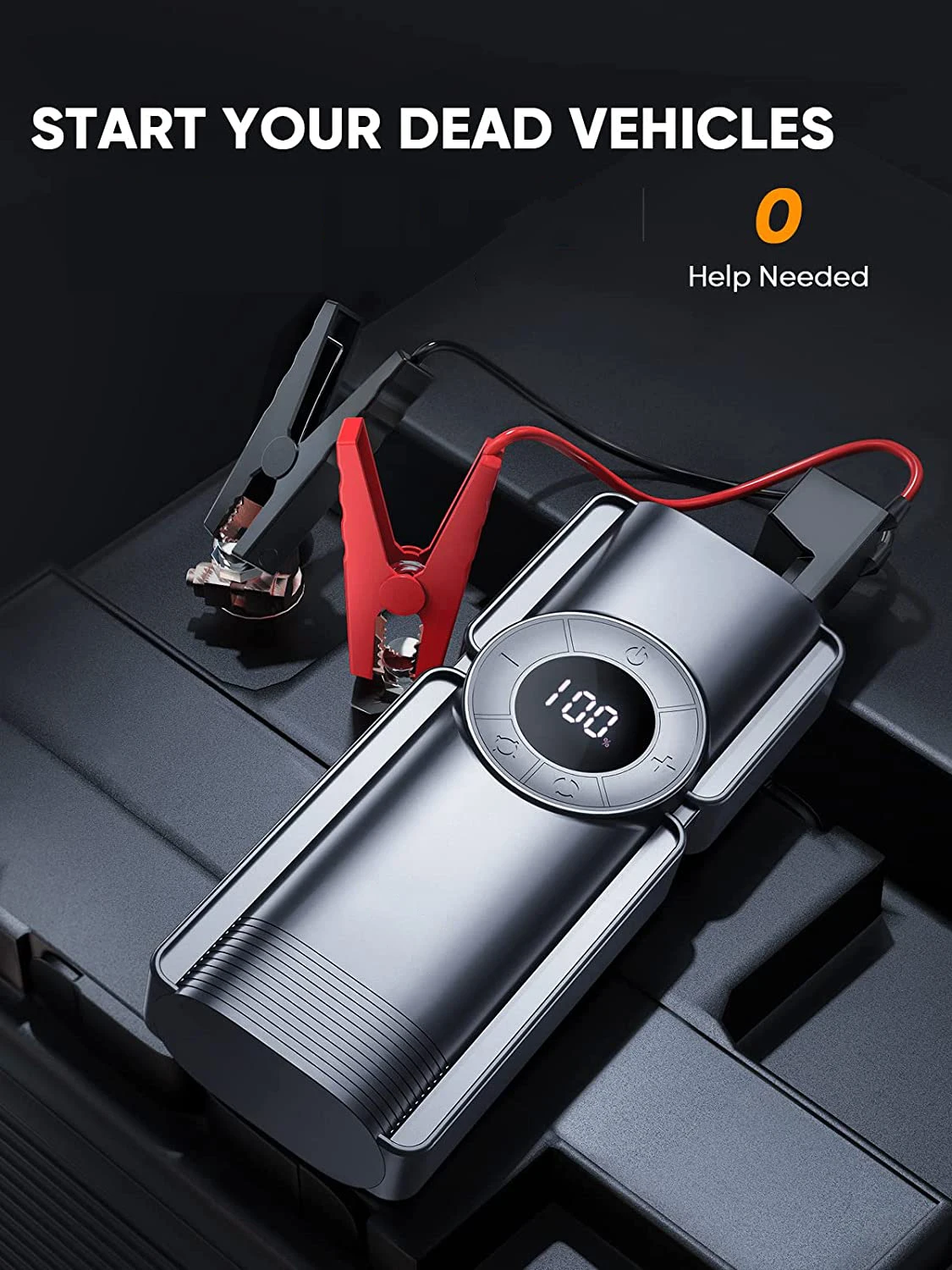 high quality 8000mAh 12V phone charging power bank car jump starter with car tyre air pump