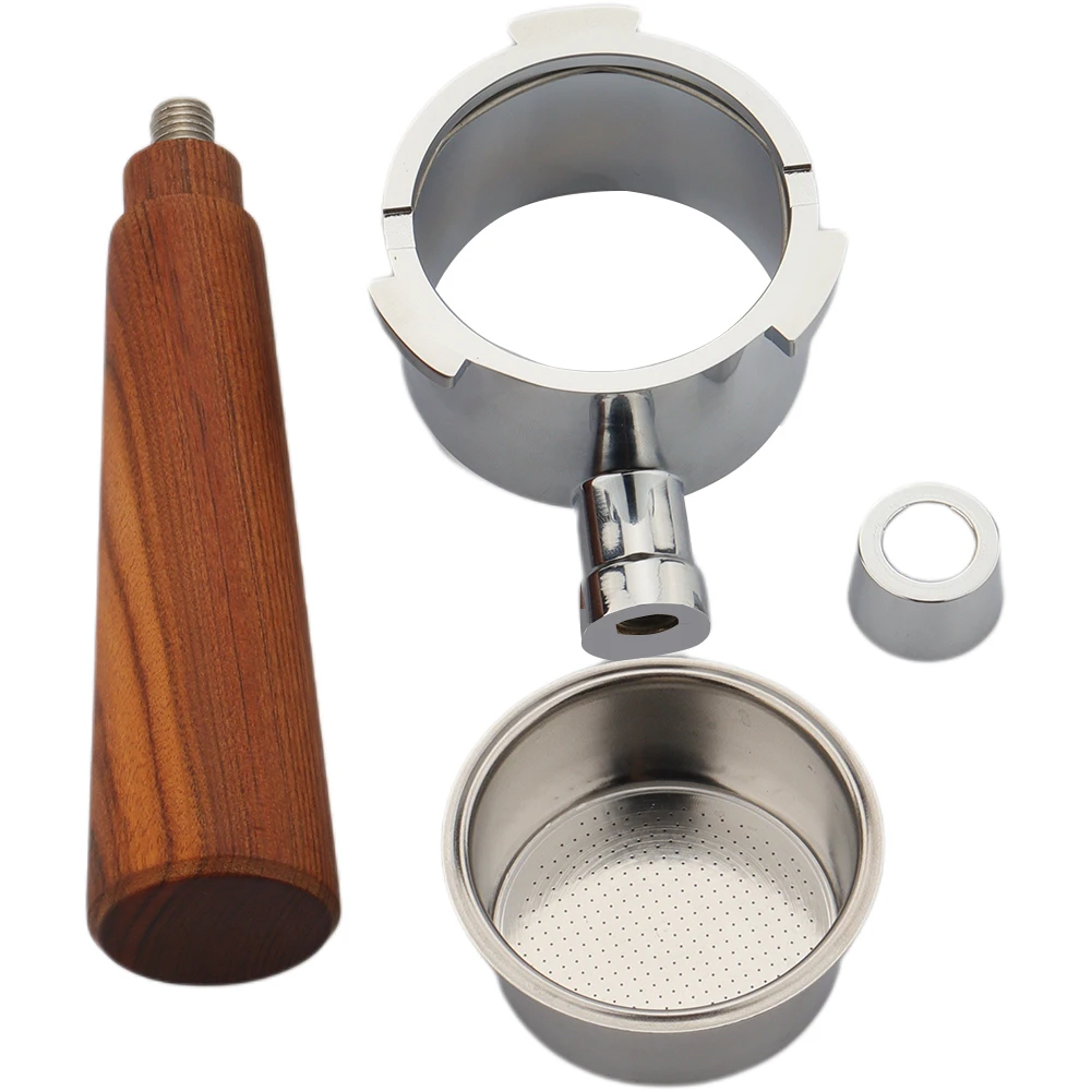 Cheap Price Rosewood Handle Espresso Coffee Bottomless Portafilter 51mm for EC680 EC685