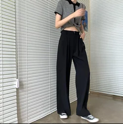 2021 New arrivals women casual office pants lady black wide leg trousers women high waist pants