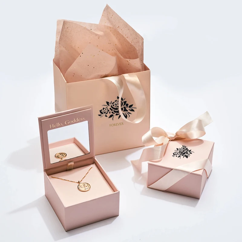 Рождественская шкатулка для ювелирных изделий на заказ индивидуальный дизайн логотипа ювелирные изделия ожерелье кольцо подарочный набор упаковочные коробки роскошные