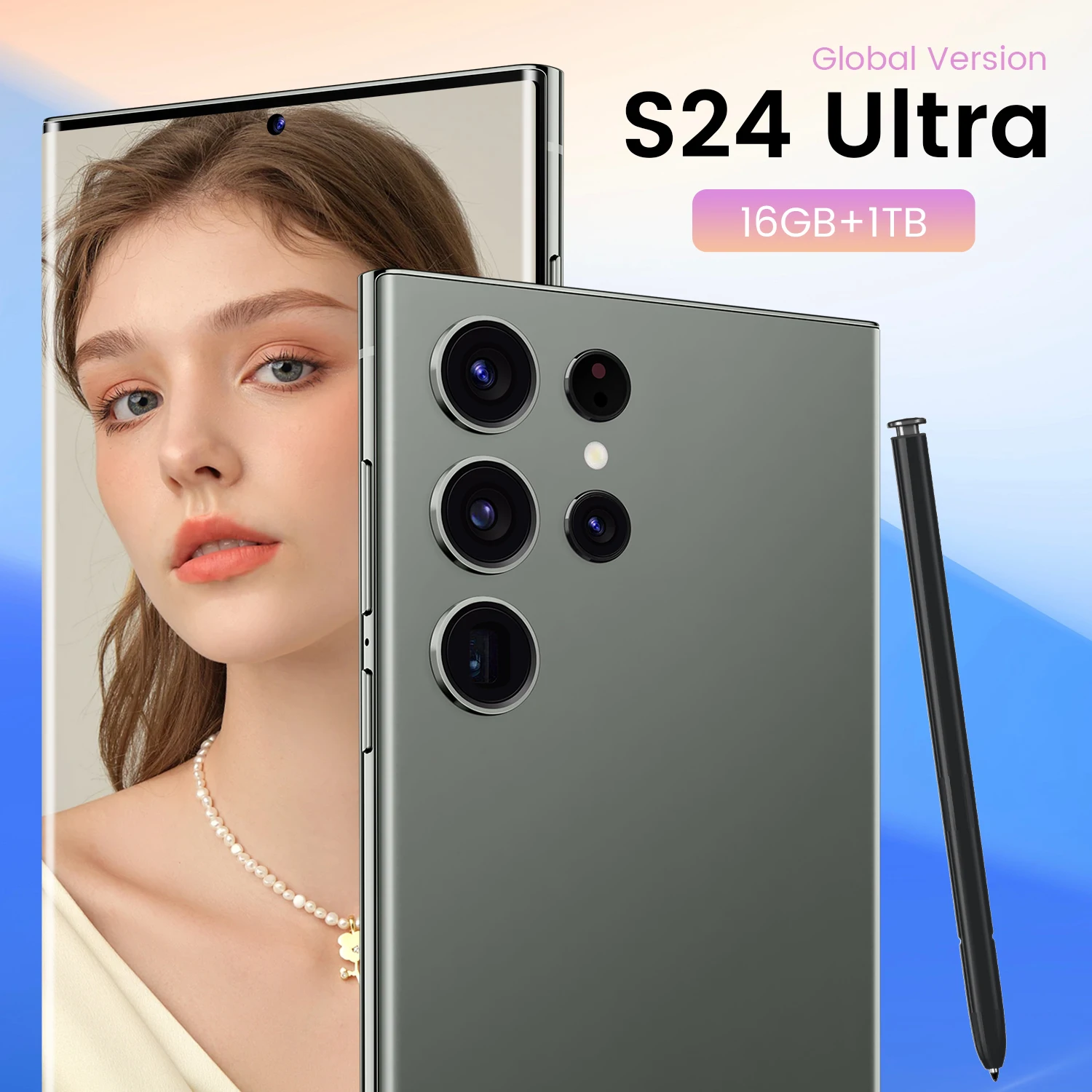 2024 Brand New S24 ultra Clone Phone android 13 telephone 7.3 inch screen 512GB 8-core dual sim 5G telephone smartphone