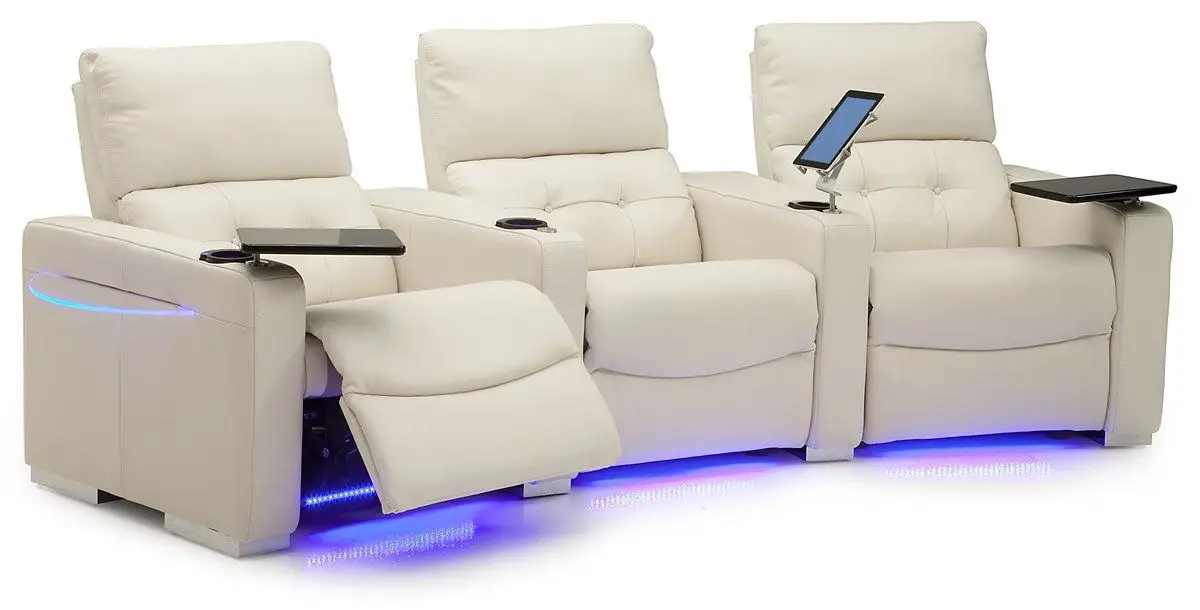 Top Leather Home Cinema Recliner Sofa With 3-Seat Home Theater Furniture Sofa