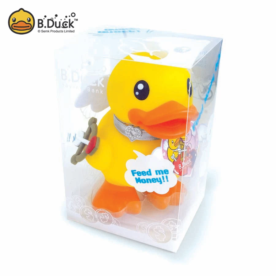 B.Duck  Hot Selling Cute Saving Bank 16 cm Duck Kids PVC Coin Bank