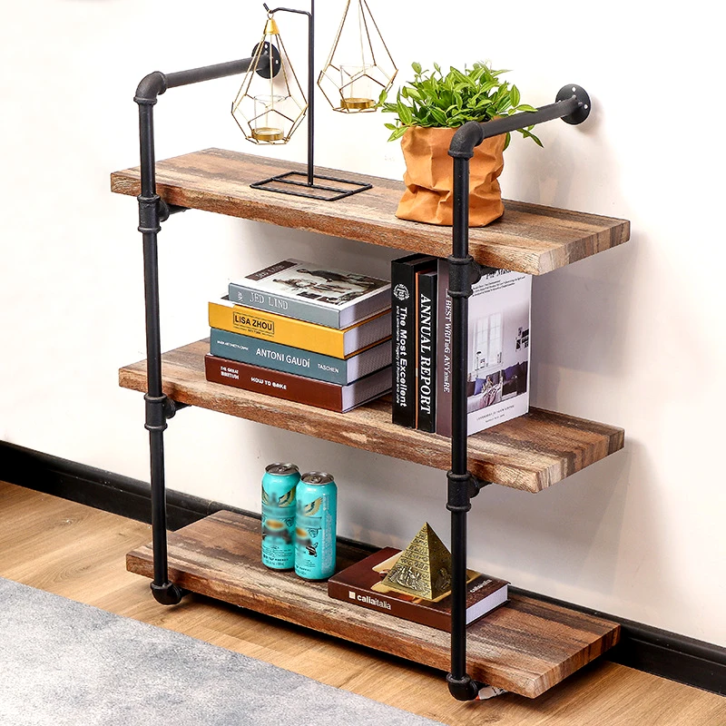 Cast Iron Floating Wall Mounted Display Bracket Book Shelf Shelving Organizer Home Furniture Pipe Storage Rack