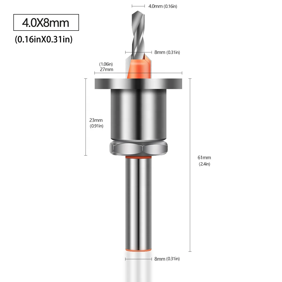 8mm Shank Hss Countersink Router Bit Counterbore Drills Wood Screw Extractor Woodworking Milling Cutter High Quality Tool