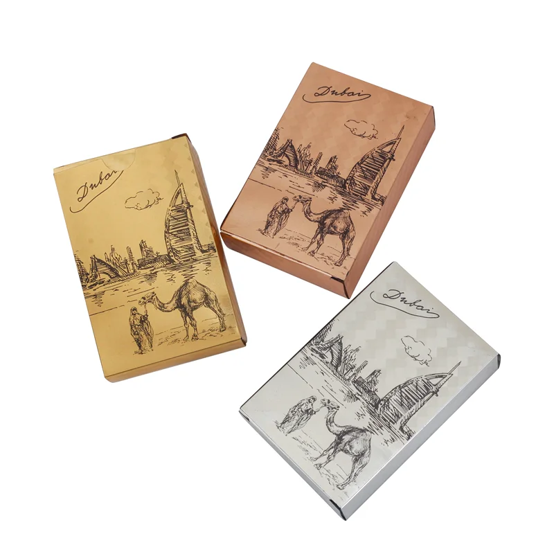 Dubai Luxury Design Camel Gold Plated Playing Cards Game Three Different Color Inspired Waterproof Gold Foil Playing Cards Deck