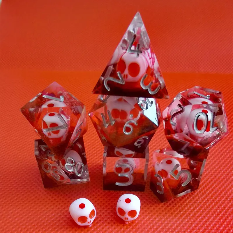 Полимерные кости с острыми краями для ролевых игр набор костей d & d20 резиновые инопланетянина