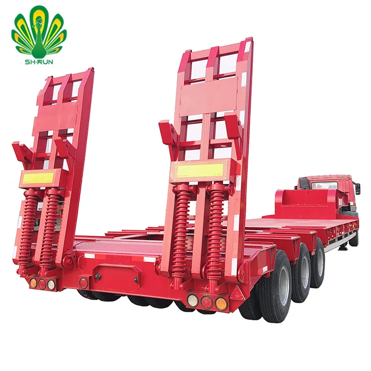 50  60 tons 3 axles low bed semi trailer heavy lowloaders pavers transport lowbed semi trailer hydraulic
