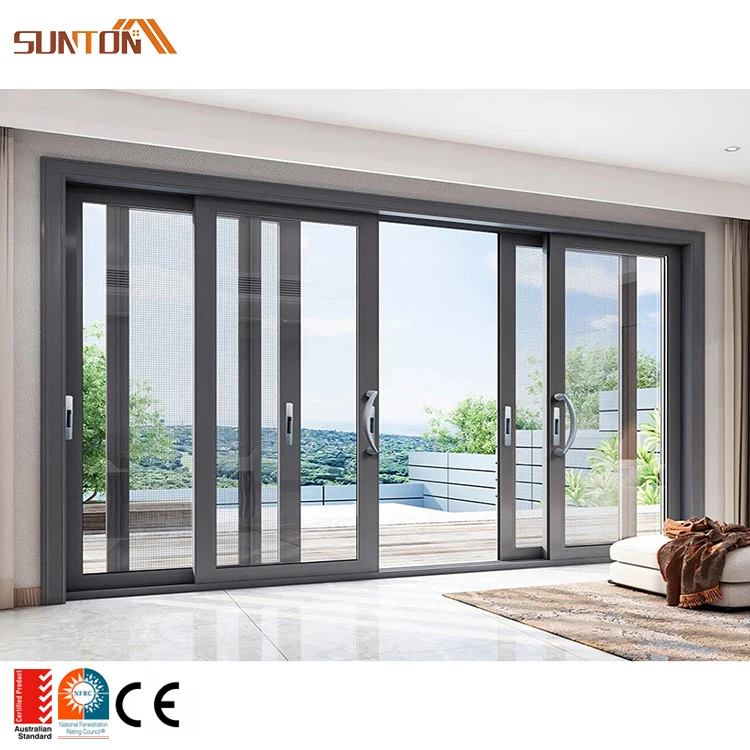 Luxury modern house apartment villa project european style interior white aluminium glass living room sliding door design