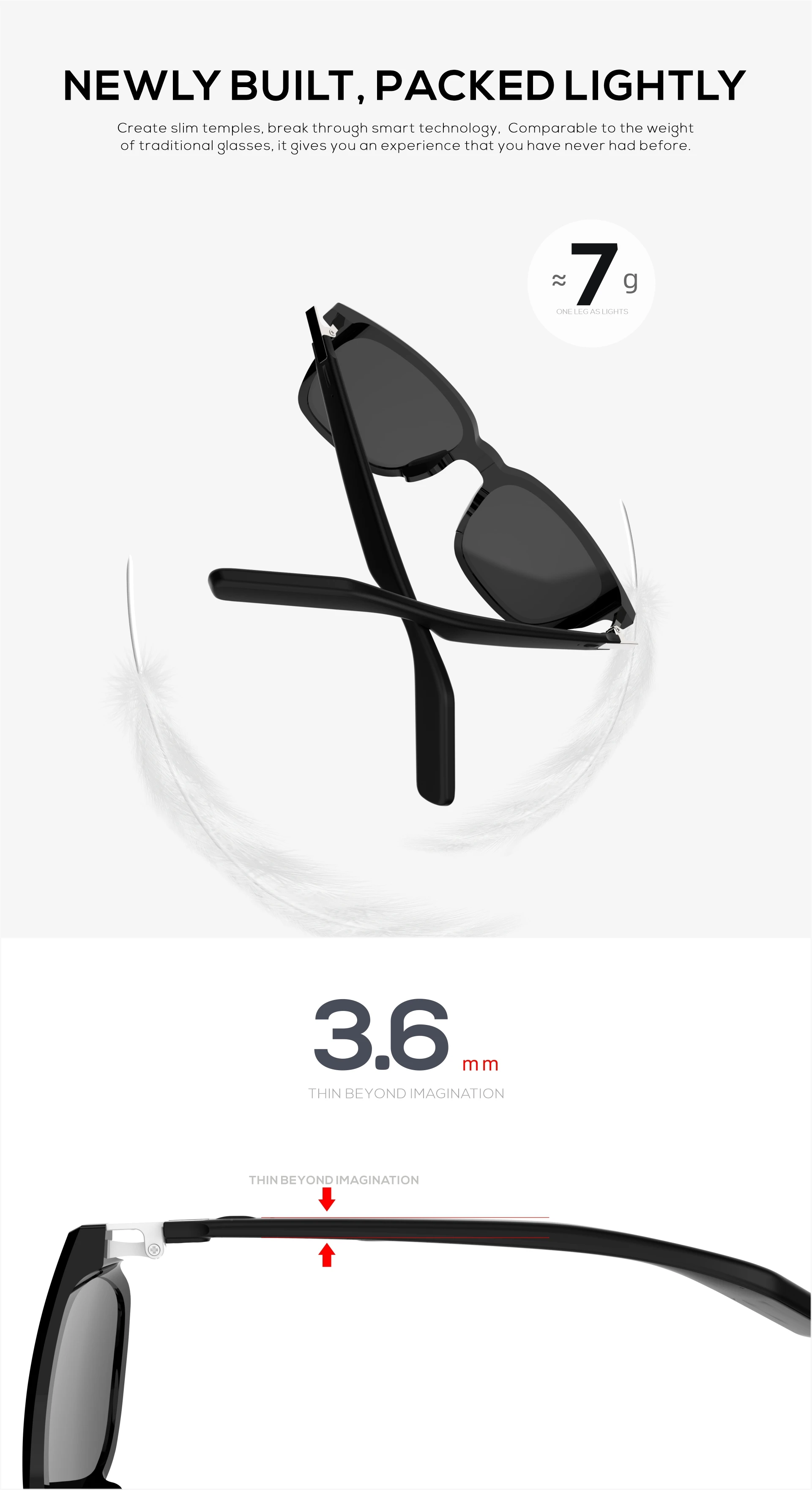 A combination of style and sound smart lens glasses smart glass black smart glasses wearable technology